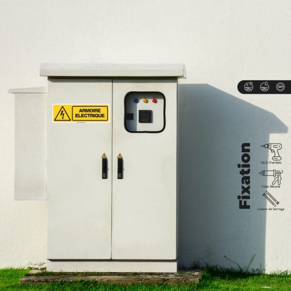 Panneau de signalisation "Armoire Électrique" conforme ISO 7010 (W012) en Tunisie, signalétique de sécurité électrique
