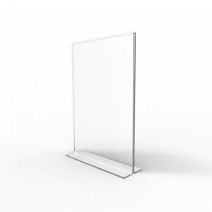 Présentoir de table en T en Plexiglas transparent, porte-menu ou porte-affiche A4/A5 double face, PLV pour restaurant, Sign Express Tunisie.