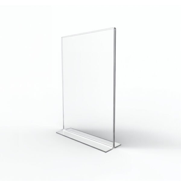 Présentoir de table en T en Plexiglas transparent, porte-menu ou porte-affiche A4/A5 double face, PLV pour restaurant, Sign Express Tunisie.