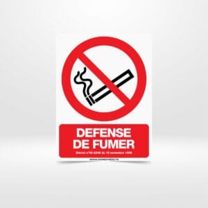 Panneau Défense de Fumer pour signalisation de sécurité en Tunisie