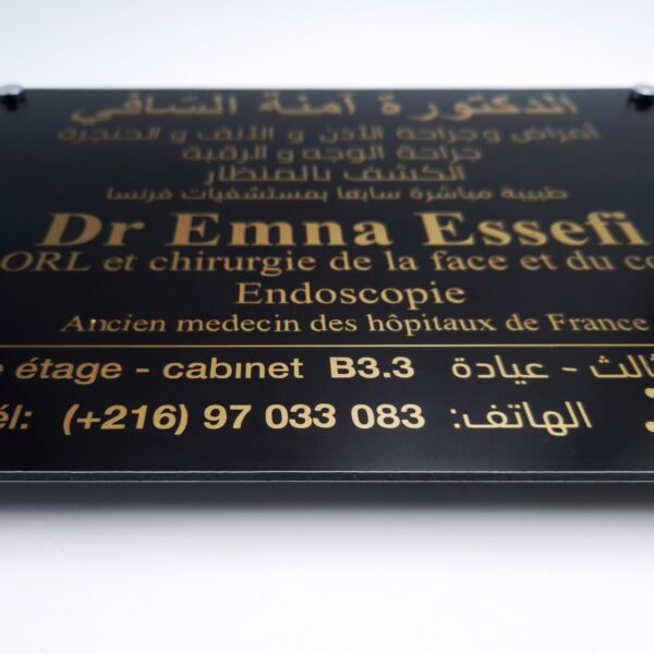 Plaque Professionnelle Noir & Dorée