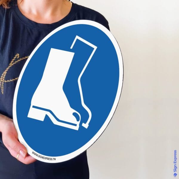 plaque-chaussures-securite-obligatoires-tunisie.jpg Plaque chaussures de sécurité obligatoires pictogramme ISO 7010 Tunisie