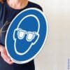 Plaque lunettes de protection obligatoires pictogramme ISO 7010 Tunisie