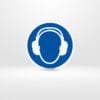Plaque protection auditive obligatoire – casque oreille bleu ISO 7010 Tunisie