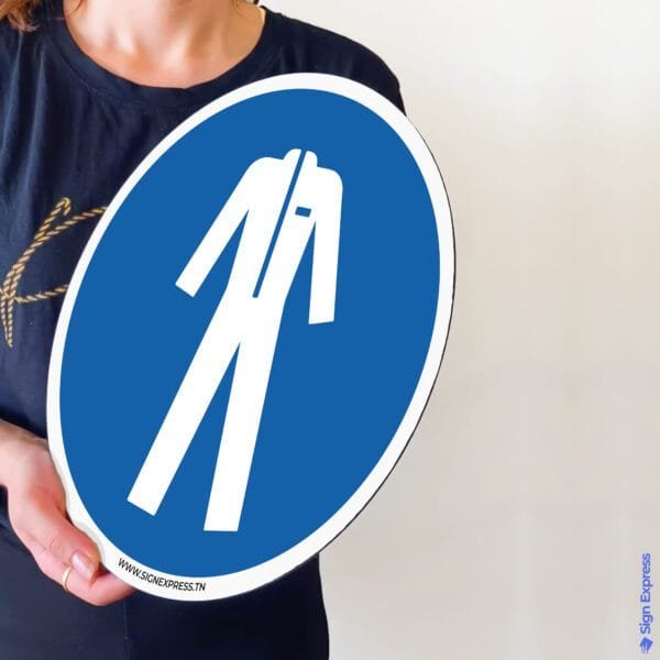 Panneau vêtement de protection obligatoire ISO 7010 Tunisie