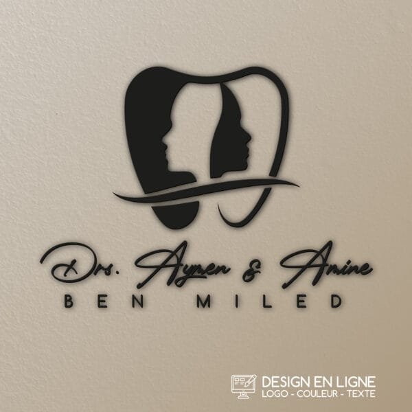 Logo en relief 3D mural avec fixation par collage, idéal pour bureaux et espaces de travail en Tunisie.