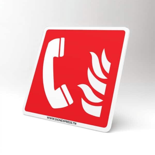 Plaque Téléphone incendie ISO 7010 – sécurité Tunisie