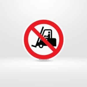 Plaque Interdit aux chariots élévateurs et véhicules industriels ISO 7010 – Tunisie