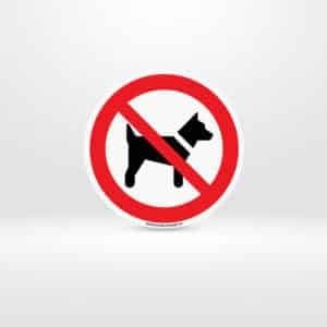 Plaque Interdits aux chiens ISO 7010 P011 – Tunisie