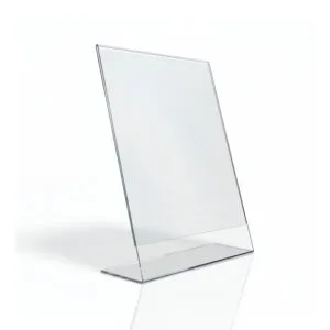 Présentoir de table (chevalet) en Plexiglas transparent, porte-menu ou porte-affiche A4/A5 pour PLV, Sign Express Tunisie.