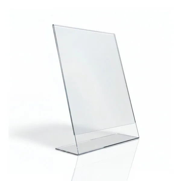 Présentoir de table (chevalet) en Plexiglas transparent, porte-menu ou porte-affiche A4/A5 pour PLV, Sign Express Tunisie.