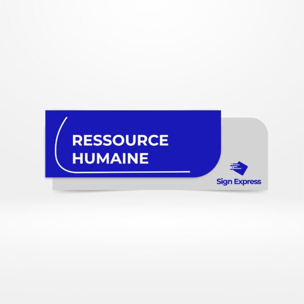 Plaque de bureau personnalisée Ressource Humaine en Alucobond 30x12 cm - Sign Express Tunisie
