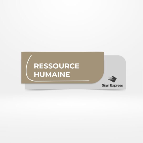 Plaque de bureau personnalisée Ressource Humaine en Alucobond 30x12 cm - Sign Express Tunisie