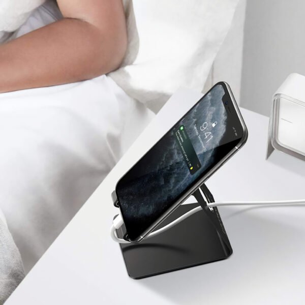 Support smartphone en plexiglas noir ou transparent, fabriqué en Tunisie
