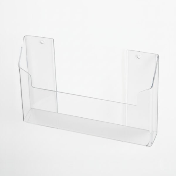 Porte-brochure mural en plexiglas transparent format paysage pour affichage de documents A4 en Tunisie.