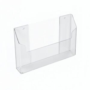 porte-brochure-mural-plexiglas-transparent-tunisie.jpg Porte-brochure mural en plexiglas transparent format paysage pour affichage de documents A4 en Tunisie.