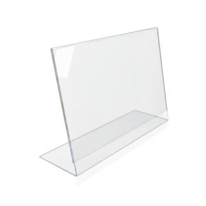 Présentoir de table (chevalet) en Plexiglas transparent, porte-menu ou porte-affiche A4/A5 pour PLV, Sign Express Tunisie.