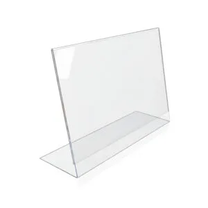 Présentoir de table (chevalet) en Plexiglas transparent, porte-menu ou porte-affiche A4/A5 pour PLV, Sign Express Tunisie.