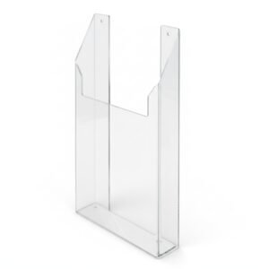 Porte-brochure mural en plexiglas transparent format paysage pour affichage de documents A4 en Tunisie.