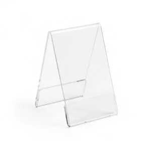 Porte-menu de table en plexi transparent, format A5 horizontal, un chevalet double-face pour restaurant, vendu en Tunisie.