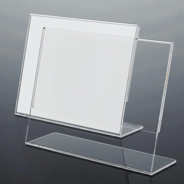 Présentoir de table (chevalet) en Plexiglas transparent, porte-menu ou porte-affiche A4/A5 pour PLV, Sign Express Tunisie.