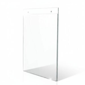 Porte-affiche mural en Plexiglas transparent format A4, pour signalétique de bureau ou affichage obligatoire, Sign Express Tunisie.