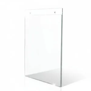 Porte-affiche mural en Plexiglas transparent format A4, pour signalétique de bureau ou affichage obligatoire, Sign Express Tunisie.