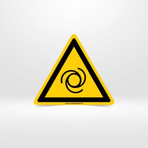 Pictogramme danger démarrage automatique machine spirale triangle jaune - Signalétique sécurité industrie Tunisie - SignExpress.