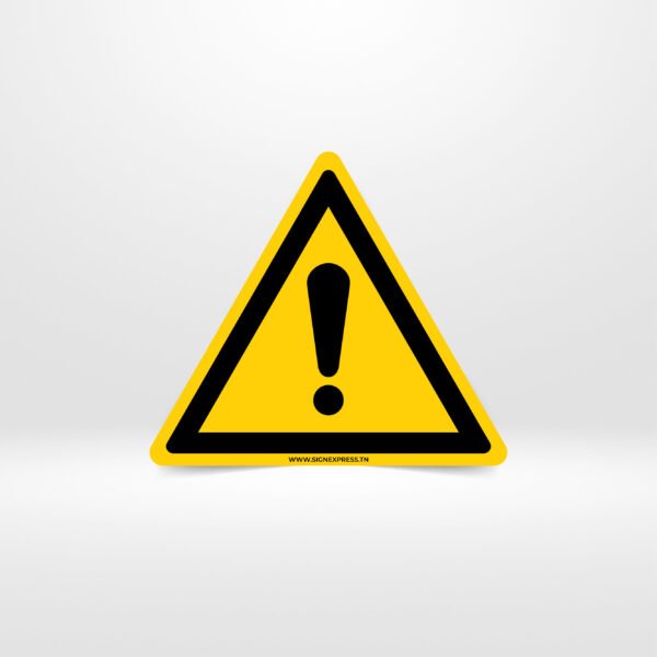 Pictogramme danger général point exclamation triangle jaune - Signalétique sécurité Tunisie - SignExpress.