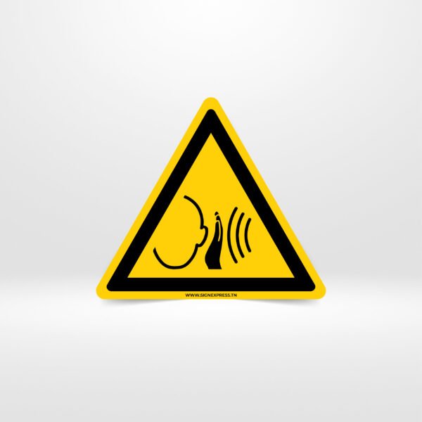 panneau-danger-bruit-fort-soudain-tunisie.jpg Pictogramme danger bruit fort soudain oreille ondes sonores triangle jaune - Signalétique sécurité Tunisie - SignExpress.
