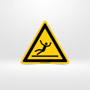 Pictogramme danger surface glissante chute triangle jaune - Signalétique sécurité Tunisie - SignExpress.