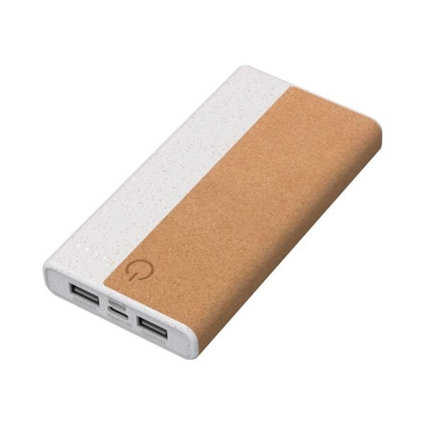 Powerbank Écologique "Archimedes" 10 000 mAh – Liège & Paille de Blé