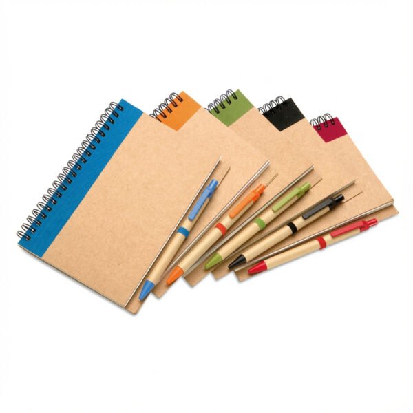 carnet-spirale-kraft-stylo-recycle.jpg Bloc-notes Kraft avec Stylo