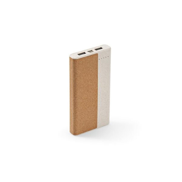 Powerbank Écologique "Archimedes" 10 000 mAh – Liège & Paille de Blé