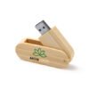 Clé USB en bois de bambou format compact vue de dos.