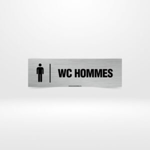 Plaque WC Hommes – Toilettes Messieurs Signalétique WC Hommes aluminium brossé pictogramme homme.