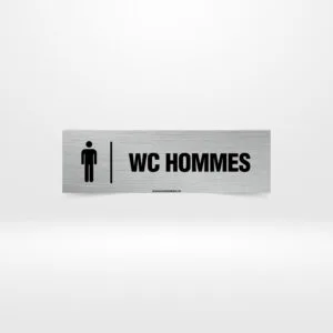 Plaque WC Hommes – Toilettes Messieurs Signalétique WC Hommes aluminium brossé pictogramme homme.