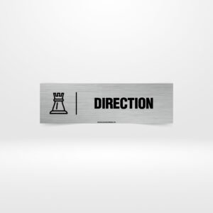 Plaque Direction – Signalétique d'Orientation Panneau directionnel intérieur avec icône tour d'échecs.