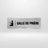 Plaque signalétique Salle de Prière pictogramme prière aspect inox.
